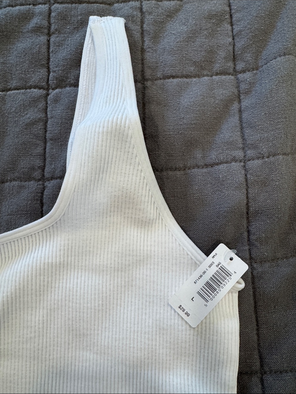 GAP White Ribbed Tank Top - Picture 2 of 2